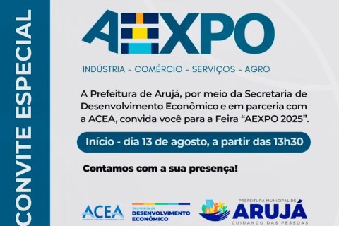 AEXPO ARUJÁ 2025 TEM INÍCIO NESTA QUARTA-FEIRA (13)